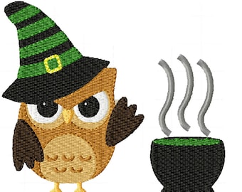 Witch Owl- Machine Embroidery Design