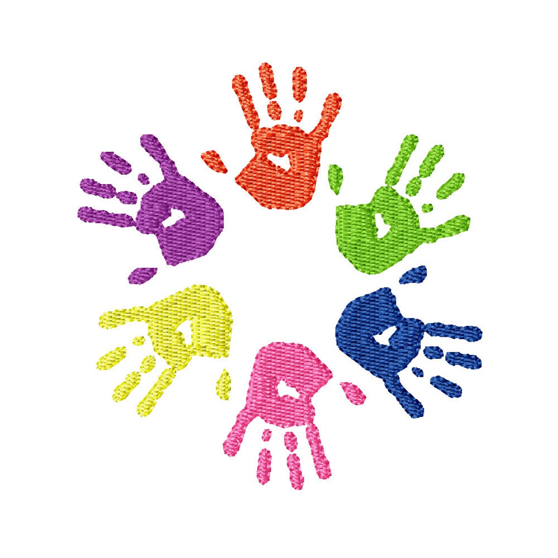 Circle of Friendsa Handprint Design Machine Embroidery Etsy