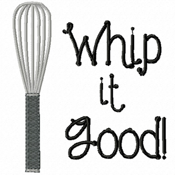 Whip It Good A Machine Embroidery Design for the Kitchen - Etsy