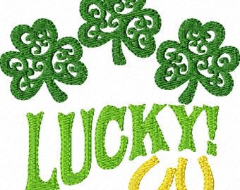 Lucky -A Machine Embroidery Design for St. Patrick's Day