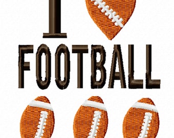 I Love Football -A Machine Embroidery Design for the Football Fan