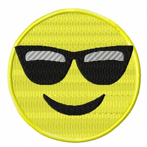 Lunettes de soleil Emoji - Un design de broderie de machine avec un emoji populaire