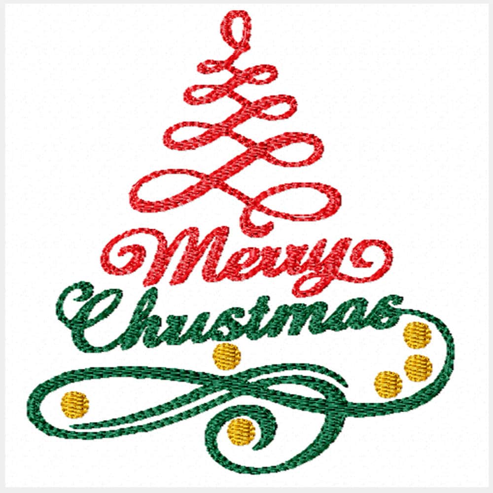 Merry Christmas Swirls A Machine Embroidery Design for Christmas - Etsy