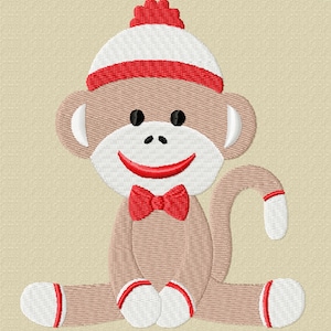 Sock Monkey 1 -Een machine borduurwerk Download bestand voor borduurmachines