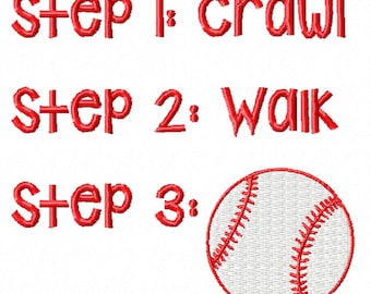 Three Steps to Baseball -A Machine Embroidery Design for the Future Baseball Player