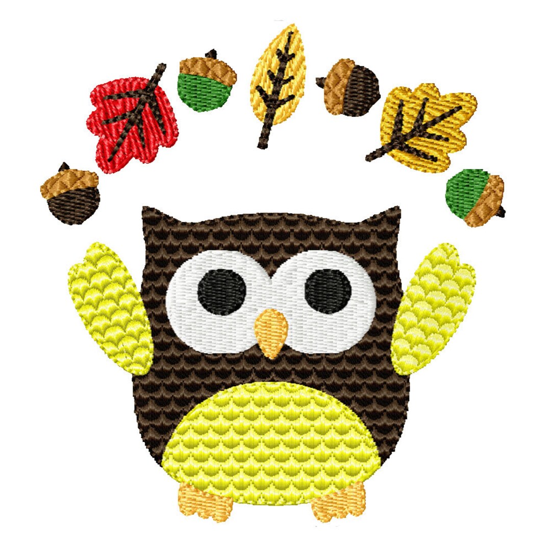 Fall Owl- Machine Embroidery Design - Etsy
