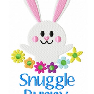 Snuggle Bunny- A Machine Embroidery Download File to Stitch For Easter or Other Projects!