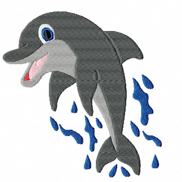 Jumping Dolphin- A Machine Embroidery Download File