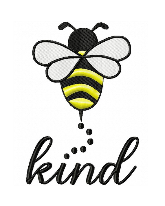 Bee kind a machine embroidery design with an inspirational  etsy Bee kind a machine embroidery design with an inspirational  etsy