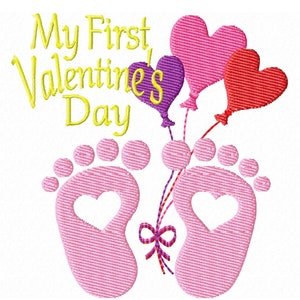 My First Valentine&#39;s Day - A Machine Embroidery File for Baby&#39;s First Valentine&#39;s Day