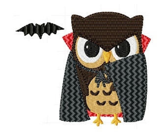 Vampire Owl- Machine Embroidery Design