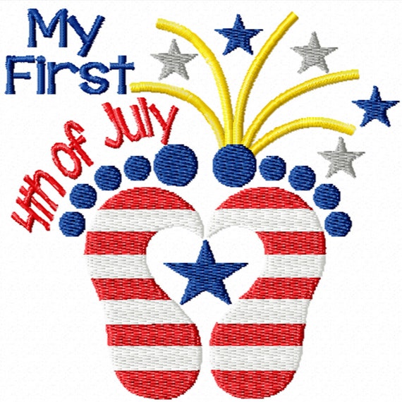 My First 4th of July- A Machine Embroidery Design for Baby's First Independence Day