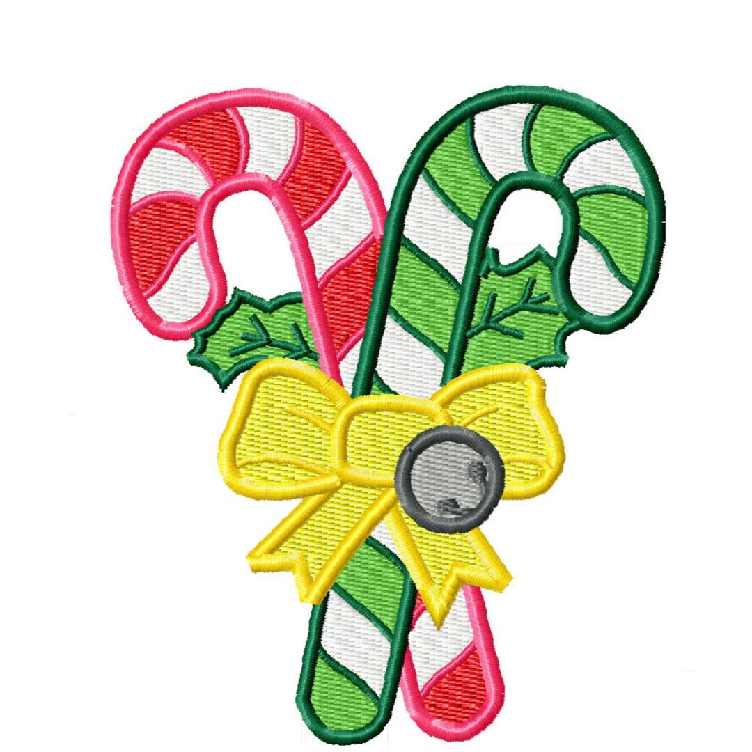 Christmas Candy Canes Machine Embroidery Design Etsy
