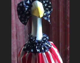 American flag goose outfit goose dress goose outfit fits large concrete and plastic goose goose clothes
