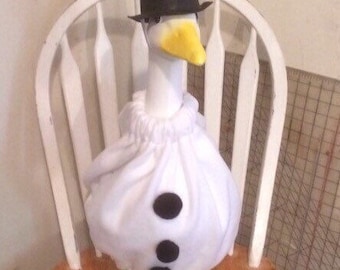 Snowman goose outfit goose clothes Snowman fits concrete and plastic goose Made in USA