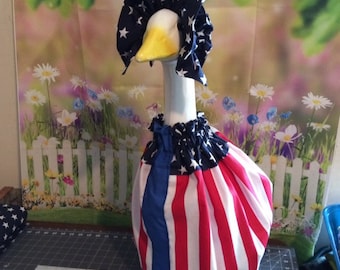 American flag Police blue line  goose dress. Fits 23-29”