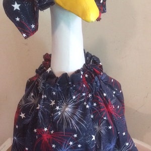 Red, white, and Blue w/glitter goose outfit patriotic goose clothes