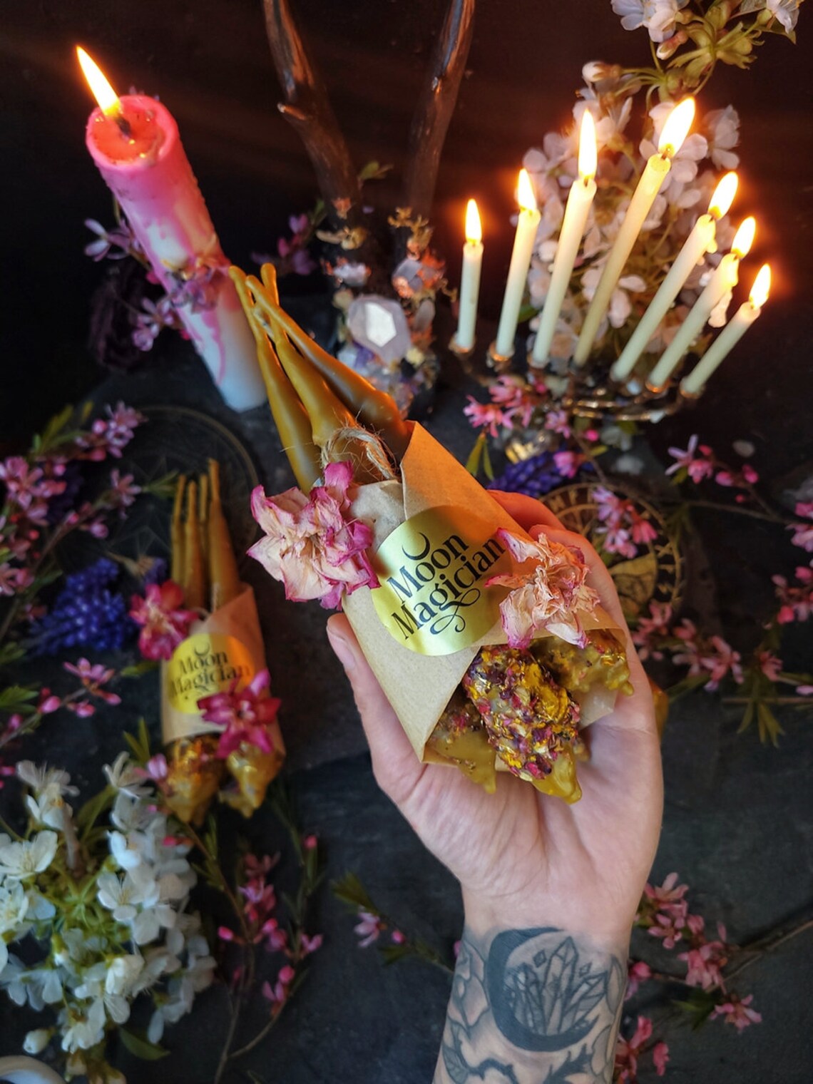 Beeswax Witchcraft Candles, Altar Ritual Set - Etsy