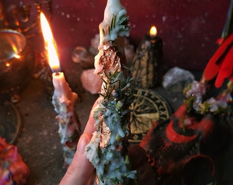Velas de enebro, velas de protección fuerte, velas rituales, velas de brujas, velas de altar, velas paganas, velas de runas
