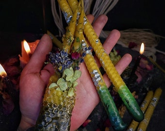Bougies de sorcière, bougies de cire d'abeille, bougies d'autel, bougies rituelles, artisanat de sorcellerie, rituel de sorcière, bougies de sort, bougies de pleine lune