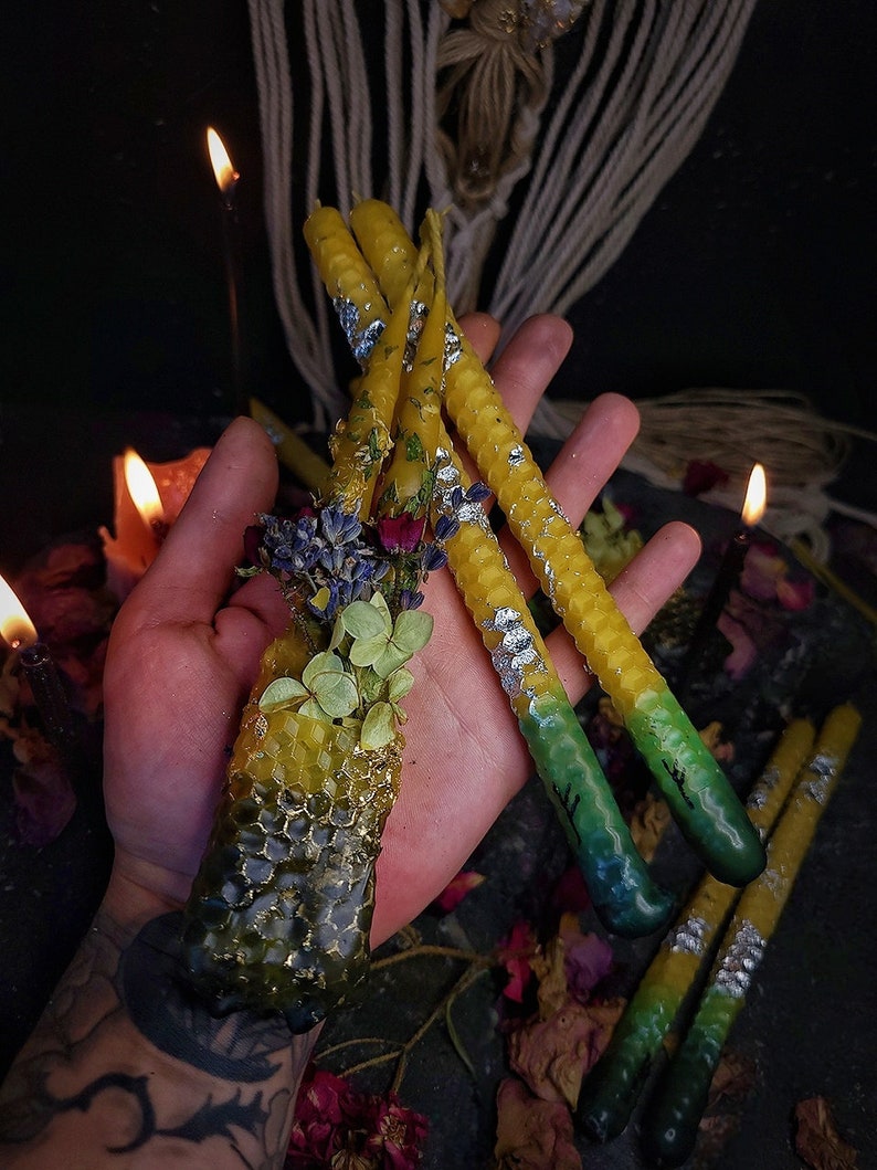 Beeswax Witchcraft Candles, Altar Ritual Set - Etsy