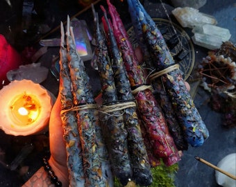 Bougies rituelles aux herbes