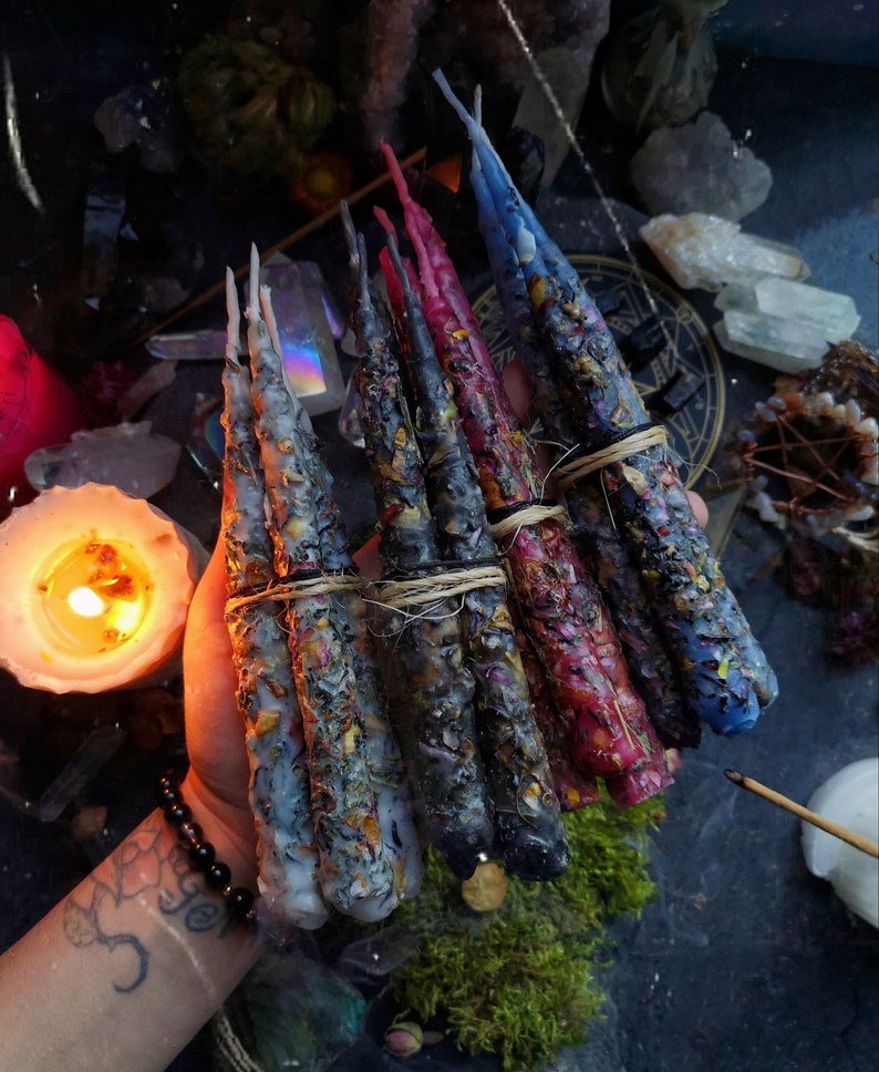 Ritual candles with herbs image 1