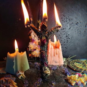Algiz ritual candles, black ritual candles, cleaning candle, altar candles, witch candles, pagan candles, spell candles