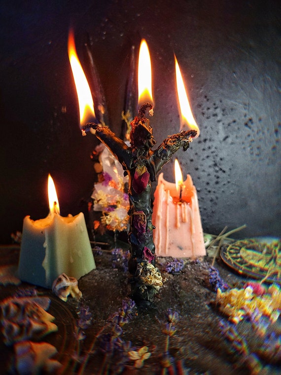 Algiz Ritualkerzen, schwarze Ritualkerzen, Reinigungskerze, Altarkerzen, Hexenkerzen, heidnische Kerzen, Zauberkerzen