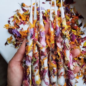 Flower candles, witch candles, ritual candles, altar candles