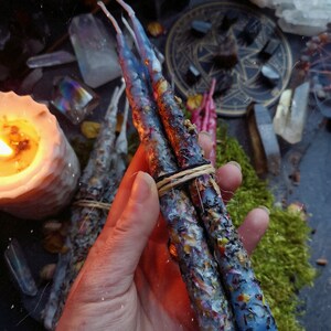 Ritual candles with herbs Blue