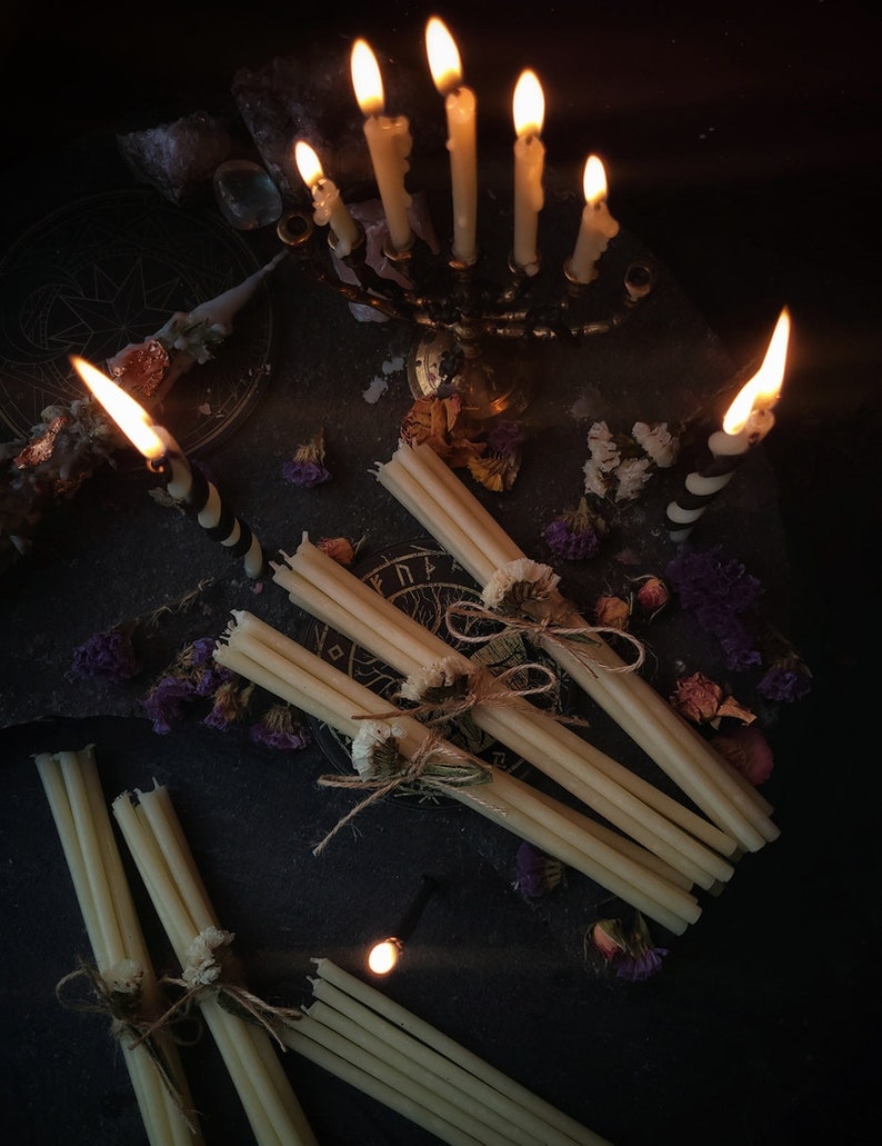 White Beeswax Ritual Candles, Altar Candles, Set of 6 - Etsy