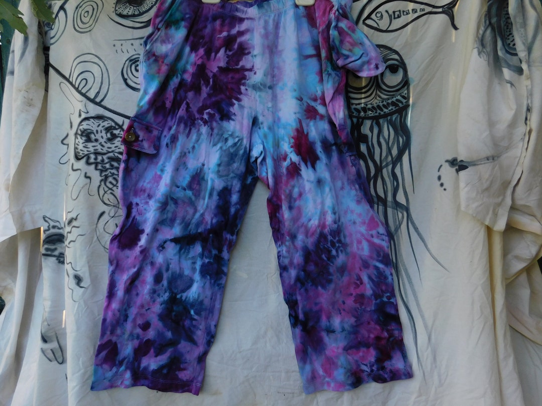Cargo Tie Dye Capris Etsy