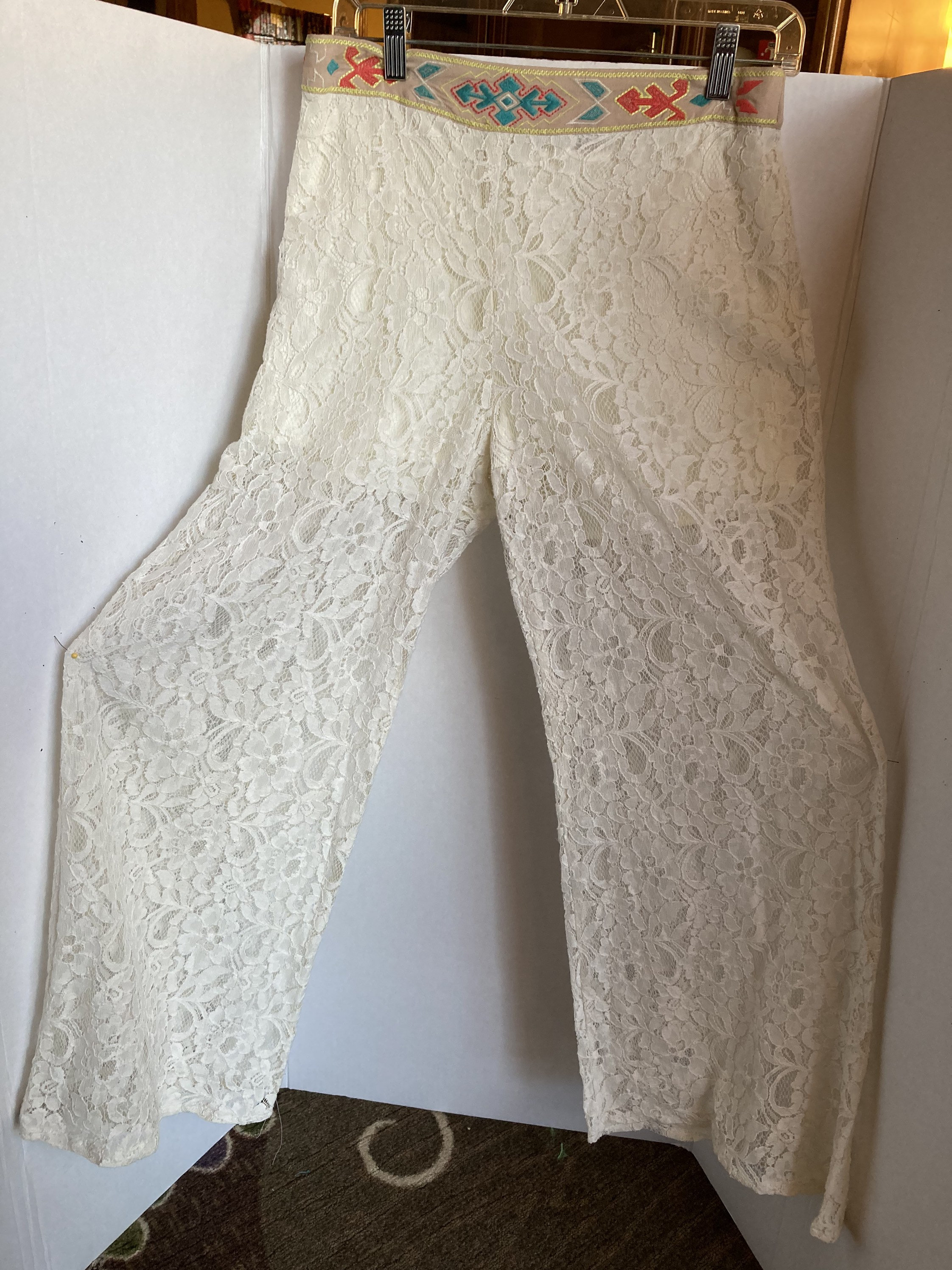 White Lace Pants Etsy
