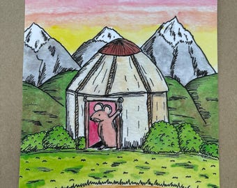 Mouse in Uzbekistan - A5 art print