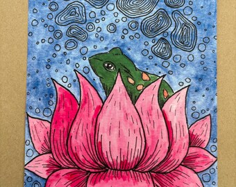 Froggo Dreaming Dreams - A5 art print