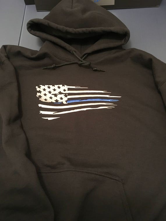 Items similar to Thin blue line clothing, thin blue line hoodie, police