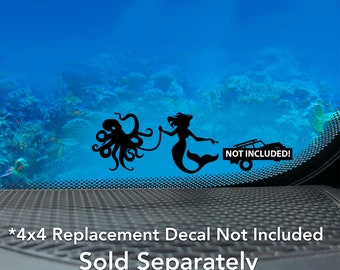 Mermaid’s Octopus Vinyl Decal for 4x4 & Car Windshields.