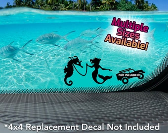 Mermaid’s New Pet Seahorse Vinyl Decal for 4x4 offroad and Car Windshields.