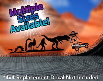 T-Rex, Bigfoot, Unicorn, UFO Vinyl Windshield Decal