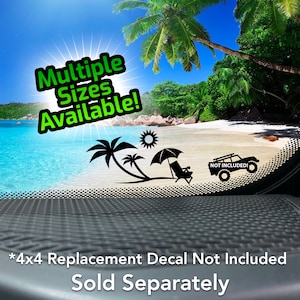 Beach Paradise 4x4 & Car Windshield Vinyl Decal Sticker