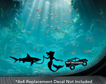 Mermaid’s Shark Vinyl Decal for 4x4 & Car Windshields.