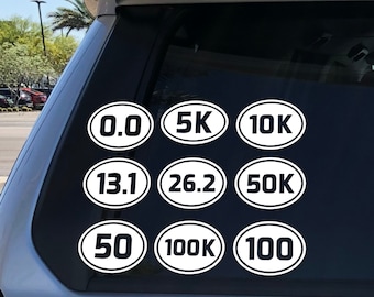 Race Lengths & Running Distances Vinyl Decals