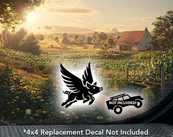 When Pigs Fly! Flying Pig Outdoor Adventure 4x4 Vehicle Decal