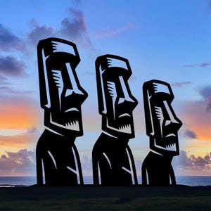 Easter Island Moai Statues Decal for 4 x 4 Off Road Vehicles