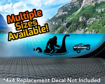 Bigfoot & Loch Ness Monster Car Decal - Funny 4x4 Off-Road Vinyl Sticker