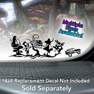 Alice in Wonderland Vinyl Decal for 4x4 Off-road and Car Windshields.