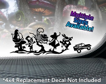 Alice in Wonderland Vinyl Decal for 4x4 Off-road and Car Windshields.