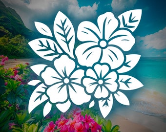 Hawaiian Flowers Decal for 4 x 4 Vehicles