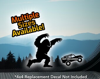 Bigfoot Chase -  Fun Vinyl Decal for Car Windshields
